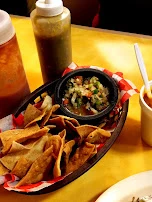 Chips Salsa and Frijoles